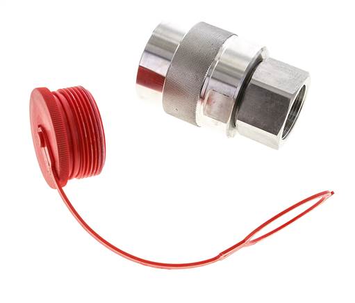 RVS DN 31.5 Hydraulische Koppeling Insteeknippel G 1 1/2 inch Binnendraad D M70 x 3