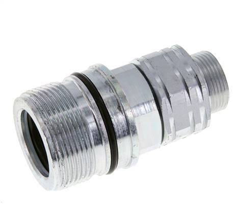 Steel DN 20 Hydraulic Coupling Socket 18 mm L Compression Ring ISO 14541/8434-1 D M42 x 2