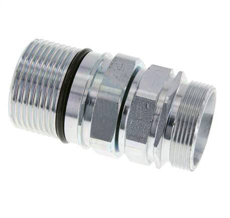 Steel DN 25 Hydraulic Coupling Socket 35 mm L Compression Ring ISO 8434-1 D M48 x 3