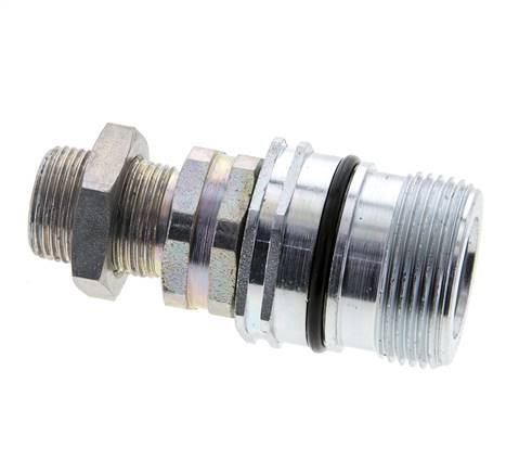 Steel DN 12.5 Hydraulic Coupling Socket 15 mm L Compression Ring Bulkhead ISO 14541/8434-1 D M36 x 2