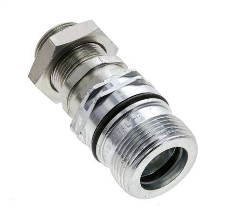 Steel DN 12.5 Hydraulic Coupling Socket 18 mm L Compression Ring Bulkhead ISO 14541/8434-1 D M36 x 2