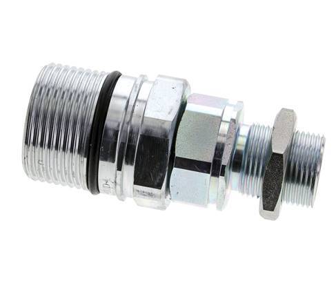 Steel DN 25 Hydraulic Coupling Socket 22 mm L Compression Ring Bulkhead ISO 8434-1 D M48 x 3