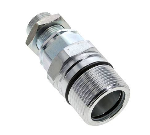 Steel DN 25 Hydraulic Coupling Socket 22 mm L Compression Ring Bulkhead ISO 8434-1 D M48 x 3