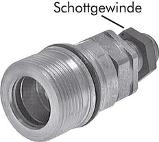 Steel DN 25 Hydraulic Coupling Socket 28 mm L Compression Ring Bulkhead ISO 8434-1 D M48 x 3