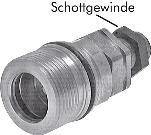 Steel DN 31.5 Hydraulic Coupling Socket 30 mm S Compression Ring Bulkhead ISO 8434-1 D M70 x 3