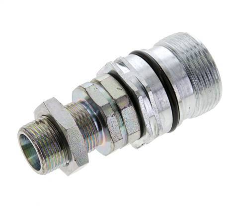 Steel DN 12.5 Hydraulic Coupling Socket 14 mm S Compression Ring Bulkhead ISO 14541/8434-1 D M36 x 2