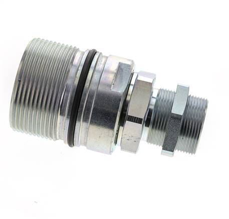 Steel DN 31.5 Hydraulic Coupling Socket 30 mm S Compression Ring Bulkhead ISO 8434-1 D M70 x 3