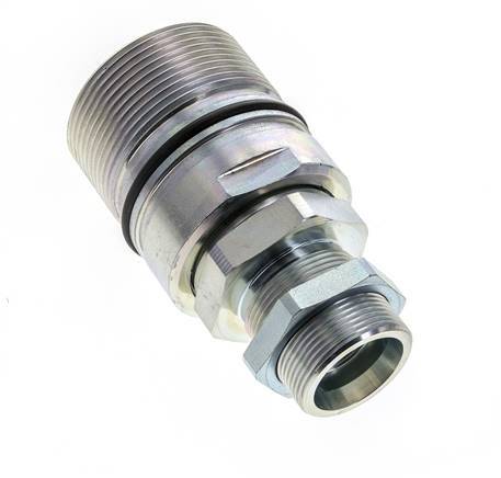 Steel DN 31.5 Hydraulic Coupling Socket 30 mm S Compression Ring Bulkhead ISO 8434-1 D M70 x 3