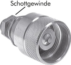 Steel DN 25 Hydraulic Coupling Plug 30 mm S Compression Ring Bulkhead ISO 8434-1 D M48 x 3