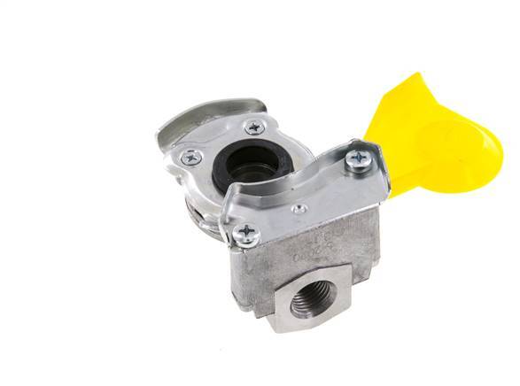 Aluminium Gladhand Koppeling M16x1.5 Binnendraad Onderbreking (geel) DIN 74342
