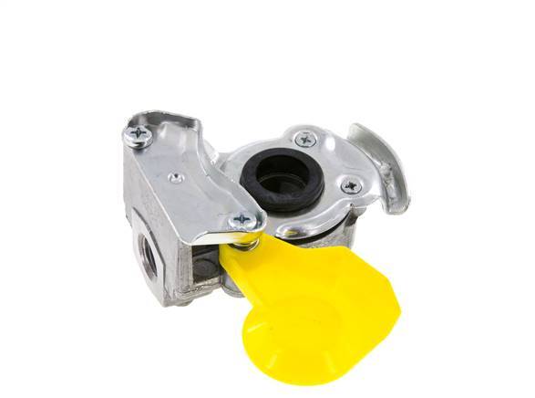 Aluminium Gladhand Koppeling M16x1.5 Binnendraad Onderbreking (geel) DIN 74342