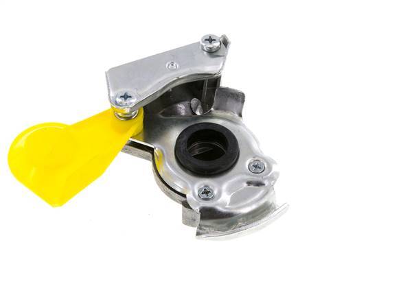 Aluminium Gladhand Koppeling M16x1.5 Binnendraad Onderbreking (geel) DIN 74342
