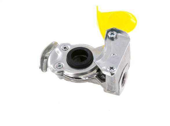 Aluminium Gladhand Koppeling M16x1.5 Binnendraad Onderbreking (geel) DIN 74342