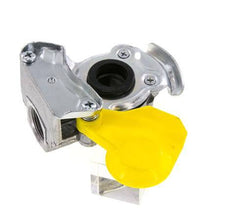 Aluminium Gladhand Koppeling M22x1.5 Binnendraad Onderbreking (geel) DIN 74342