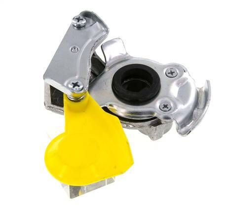 Aluminium Gladhand Koppeling M22x1.5 Binnendraad Onderbreking (geel) DIN 74342