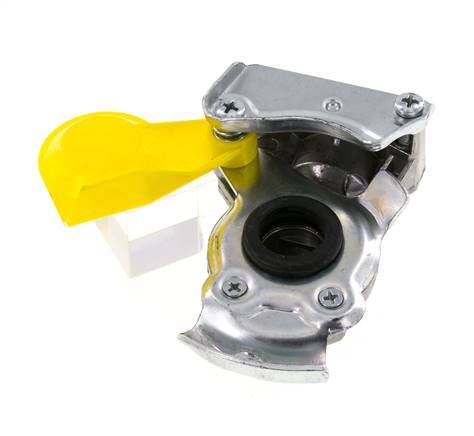 Aluminium Gladhand Koppeling M22x1.5 Binnendraad Onderbreking (geel) DIN 74342