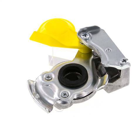 Aluminium Gladhand Koppeling M22x1.5 Binnendraad Onderbreking (geel) DIN 74342