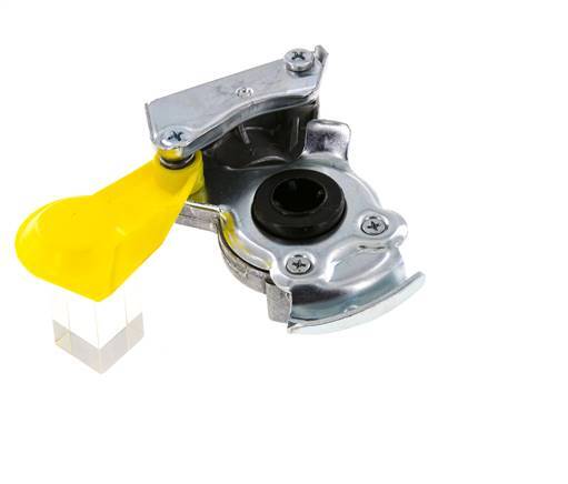 Aluminium Gladhand Koppeling M22x1.5 Binnendraad Onderbreking (geel) DIN 74254