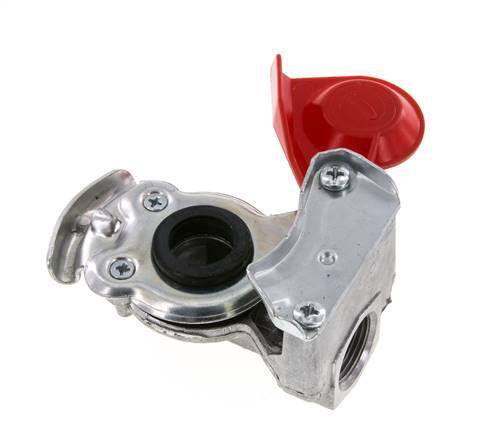 Aluminium Gladhand Koppeling M22x1.5 Binnendraad Toevoer (rood) DIN 74342