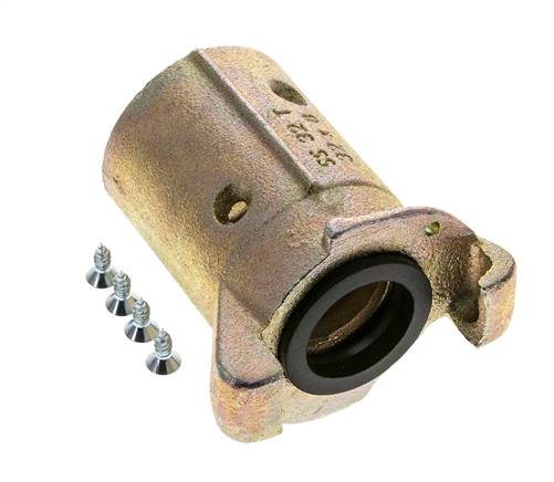 Zandstraalkoppeling 32x48 mm Slangaansluiting Smeedbaar Gietijzer Koppeling Lengte 136 mm