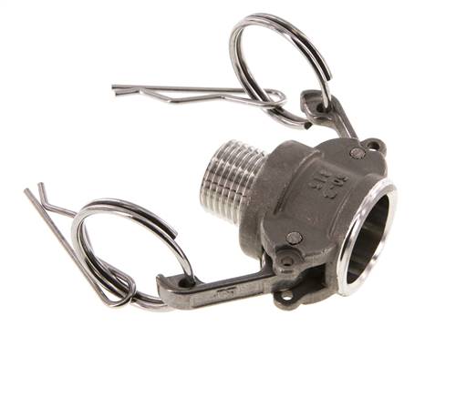 Camlock DN 15 (1/2'') Koppeling RvsR 1/2'' met buitendraad Type B MIL-C-27487