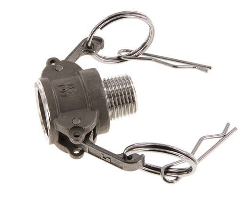 Camlock DN 15 (1/2'') Koppeling RvsR 1/2'' met buitendraad Type B MIL-C-27487