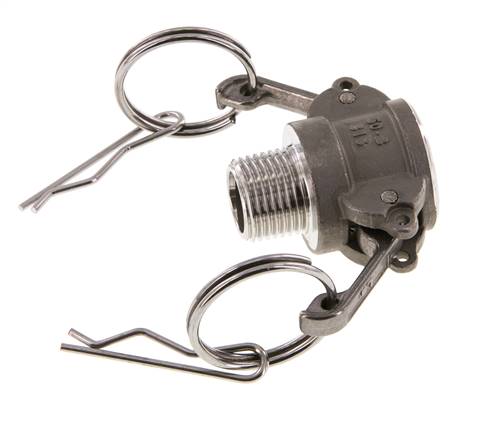 Camlock DN 15 (1/2'') Koppeling RvsR 1/2'' met buitendraad Type B MIL-C-27487