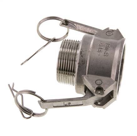 Camlock DN 40 (1 1/2'') Koppeling RvsR 1 1/2'' met buitendraad Type B MIL-C-27487