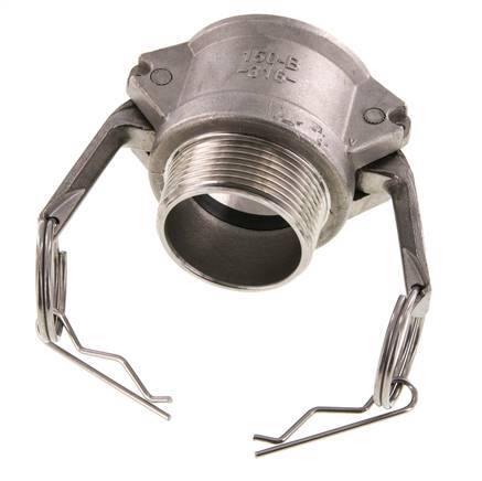Camlock DN 40 (1 1/2'') Koppeling RvsR 1 1/2'' met buitendraad Type B MIL-C-27487