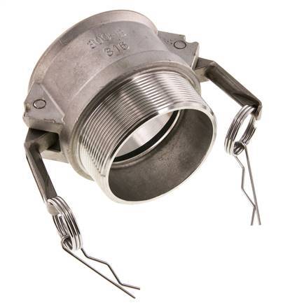 Camlock DN 75 (3'') Koppeling RvsR 3'' met buitendraad Type B MIL-C-27487