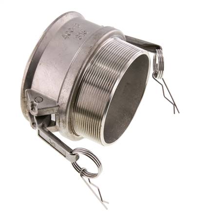 Camlock DN 90 (4'') Koppeling RvsR 4'' met buitendraad Type B MIL-C-27487