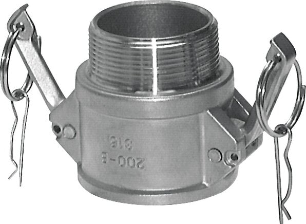 Camlock DN 140 (6'') Koppeling RvsR 6'' met buitendraad Type B MIL-C-27487