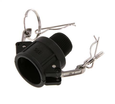 Camlock DN 20 (3/4'') Koppeling PolypropyleenR 3/4'' met buitendraad Type B MIL-C-27487