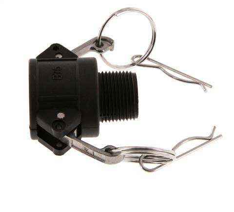 Camlock DN 20 (3/4'') Koppeling PolypropyleenR 3/4'' met buitendraad Type B MIL-C-27487