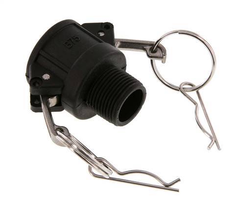 Camlock DN 20 (3/4'') Koppeling PolypropyleenR 3/4'' met buitendraad Type B MIL-C-27487