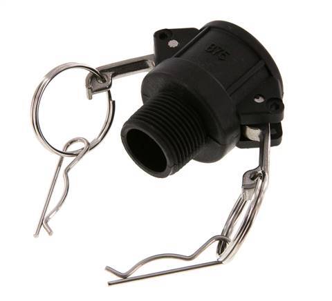 Camlock DN 20 (3/4'') Koppeling PolypropyleenR 3/4'' met buitendraad Type B MIL-C-27487
