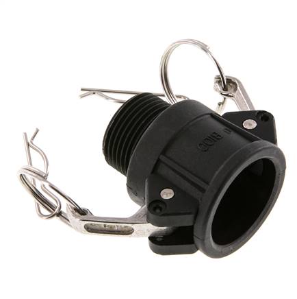 Camlock DN 25 (1'') Koppeling PolypropyleenR 1'' met buitendraad Type B MIL-C-27487