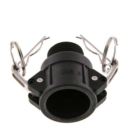Camlock DN 25 (1'') Koppeling PolypropyleenR 1'' met buitendraad Type B MIL-C-27487