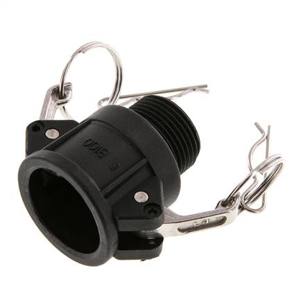 Camlock DN 25 (1'') Koppeling PolypropyleenR 1'' met buitendraad Type B MIL-C-27487