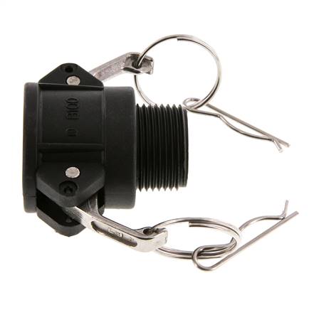 Camlock DN 25 (1'') Koppeling PolypropyleenR 1'' met buitendraad Type B MIL-C-27487