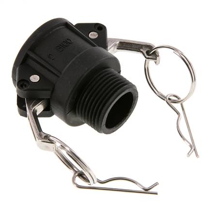 Camlock DN 25 (1'') Koppeling PolypropyleenR 1'' met buitendraad Type B MIL-C-27487