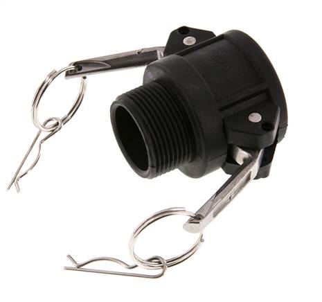 Camlock DN 32 (1 1/4'') Koppeling PolypropyleenR 1 1/4'' met buitendraad Type B MIL-C-27487