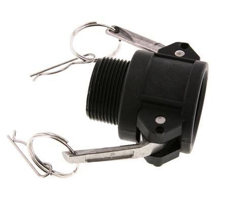 Camlock DN 32 (1 1/4'') Koppeling PolypropyleenR 1 1/4'' met buitendraad Type B MIL-C-27487