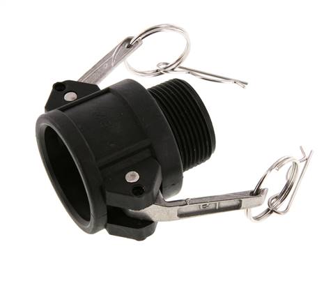 Camlock DN 32 (1 1/4'') Koppeling PolypropyleenR 1 1/4'' met buitendraad Type B MIL-C-27487
