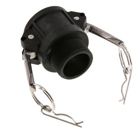 Camlock DN 32 (1 1/4'') Koppeling PolypropyleenR 1 1/4'' met buitendraad Type B MIL-C-27487