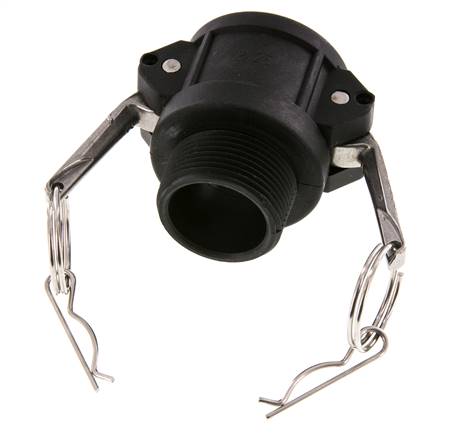 Camlock DN 32 (1 1/4'') Koppeling PolypropyleenR 1 1/4'' met buitendraad Type B MIL-C-27487