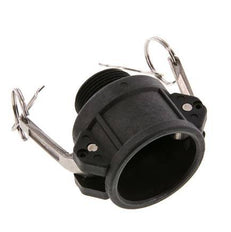 Camlock DN 40 (1 1/2'') Koppeling PolypropyleenR 1 1/4'' met buitendraad Type B MIL-C-27487