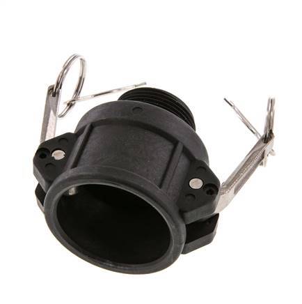 Camlock DN 40 (1 1/2'') Koppeling PolypropyleenR 1 1/4'' met buitendraad Type B MIL-C-27487