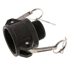 Camlock DN 40 (1 1/2'') Koppeling PolypropyleenR 1 1/4'' met buitendraad Type B MIL-C-27487