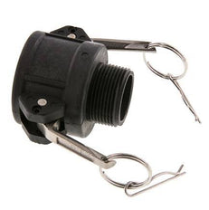 Camlock DN 40 (1 1/2'') Koppeling PolypropyleenR 1 1/4'' met buitendraad Type B MIL-C-27487
